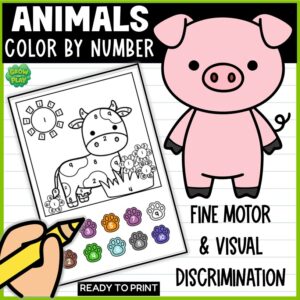 Animals | Color by Number Counting Mats 1–10 | Math Centers | No Prep | Pre-K & Kindergarten