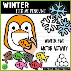 FREEBIE Winter | Penguin Feed Me | Color Sorting | Fine Motor & Matching | Pre-K & Kindergarten