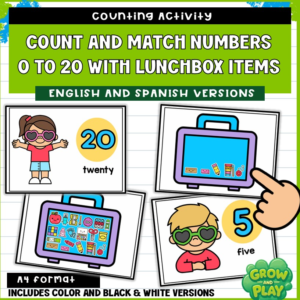 Back to School | Count and Match Numbers 0–20 | Bilingual | No Prep | Pre-K & Kindergarten