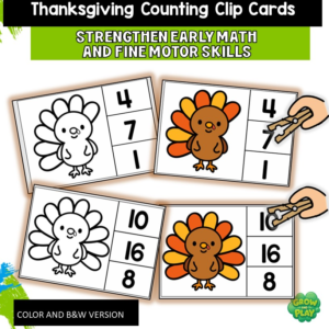 Thanksgiving | Counting Mats 1–20 | Bilingual | Math | Low Prep | Pre-K & Kindergarten