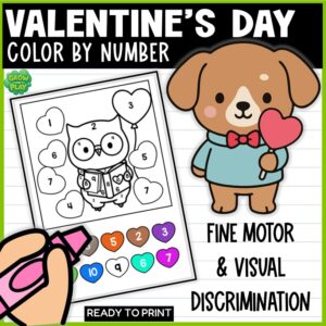 Valentine’s Day | Color by Number Counting Mats 1–10 | No Prep | Pre-K & Kindergarten