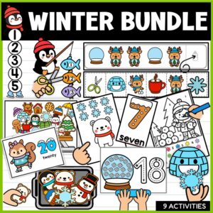 Winter Activities Bundle | Math Crafts Sorting Fine Motor | Hands-On | Pre-K & Kindergarten