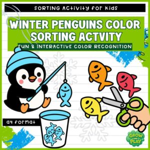 Winter | Penguin Color Sorting Mats | Matching Activity | No Prep | Pre-K & Kindergarten